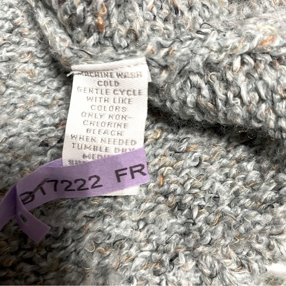 Charter Club Petite Gray Knit Fringe Vest Shawl Collar Button Front P/S - Picture 11 of 15